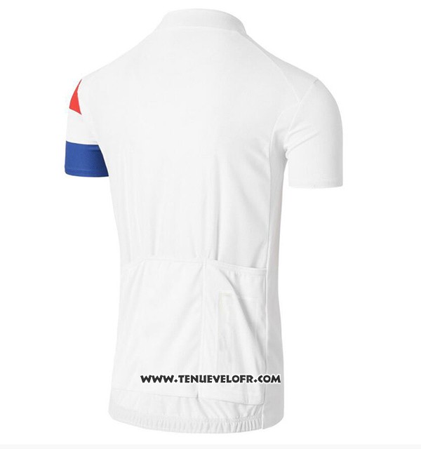 2017 Maillot Ciclismo Coq Sportif Tour DE France Blanc Manches Courtes et Cuissard